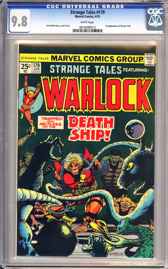 Strange Tales #179 CGC 9.8 White Pages 1st appearance of Pip the Troll.