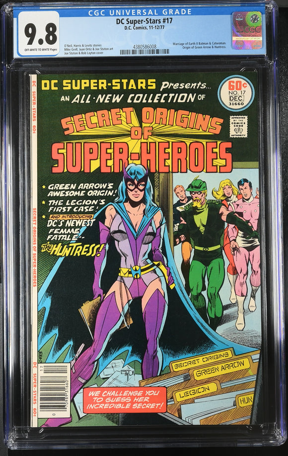 DC Super-Stars #17 CGC 9.8 1977 Marriage of Earth II Batman & Catwoman. Origin of Green Arrow & Huntress.