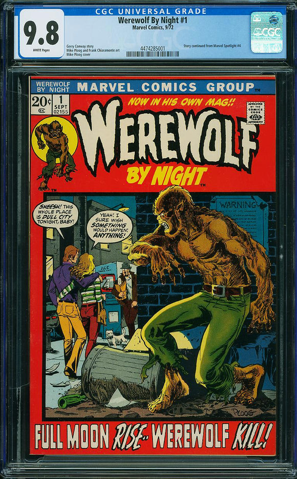Werewolf By Night #1 (1972) CGC 9.8 White Pages