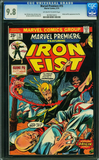 Marvel Premiere #15 CGC 9.8 Origin and 1st appearance of Iron Fist. 1st appearance of Harold Meachum ""Death"" of Wendell and Heather Rand.