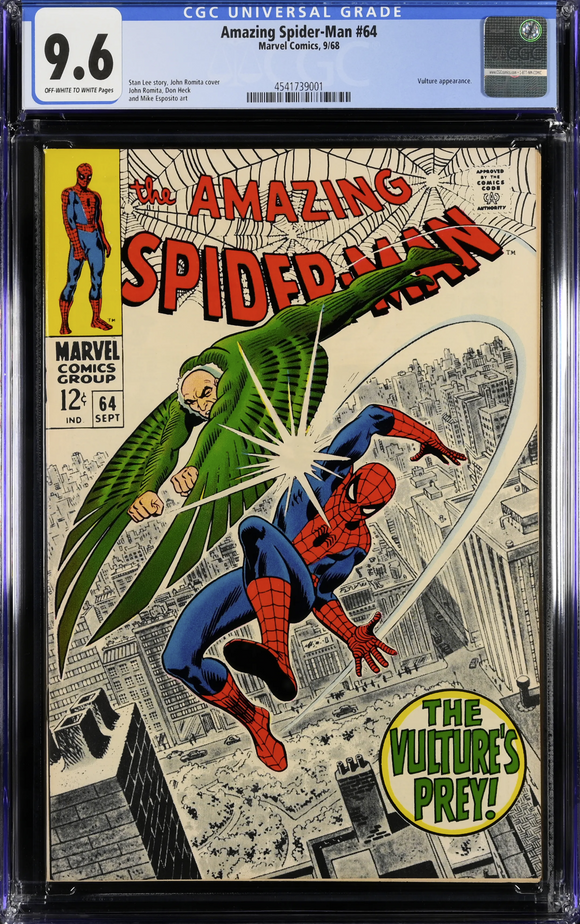Amazing Spider-Man #64 CGC 9.6 1968 Vulture appearance.