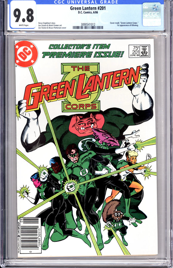 Green Lantern #201 (Newsstand Edition) CGC 9.8 Cover reads 