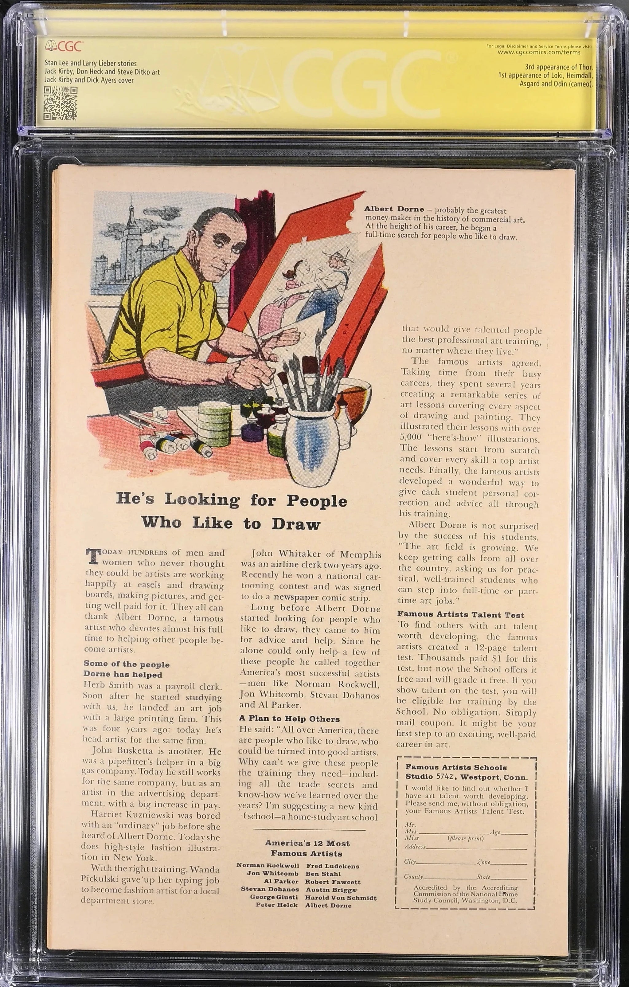 Journey Into Mystery #85 CGC 8.0 SS Signed Stan Lee, Larry Lieber