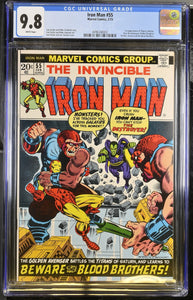 Iron Man #55 CGC 9.8 (1973) 1st appearance of Thanos, Mentor, Drax the Destroyer (Arthur Douglas), Starfox, Kronos and the Blood Brothers.