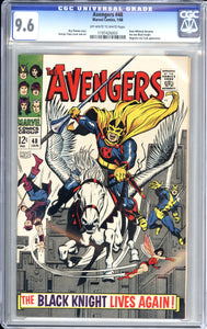 Avengers #48 CGC 9.6 (1968) Dane Whitman becomes the new Black Knight. Magneto and Toad appearance.