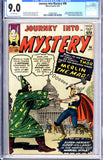 Journey Into Mystery #96 CGC 9.0 Merlin appearance. President John F. Kennedy and Caroline Kennedy cameo. Medusa (gorgon) backup story.