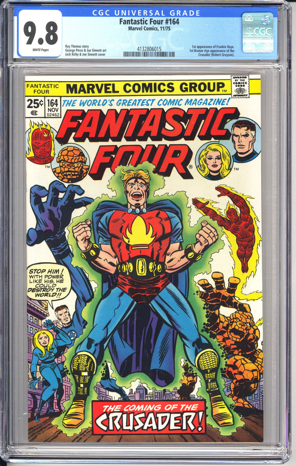 Fantastic Four #164 (1975) CGC 9.8 1st appearance of Frankie Raye. 1st Bronze Age appearance of the Crusader (Robert Grayson).