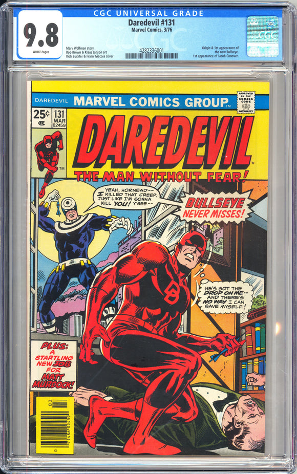 Daredevil #131 CGC 9.8 (1976) Origin & 1st appearance of the new Bullseye. 1st appearance of Jacob Conover.