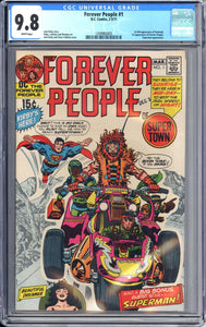 Forever People #1 CGC 9.8 White Pages 1st full appearance of Darkseid, 1st appearance of Forever People.