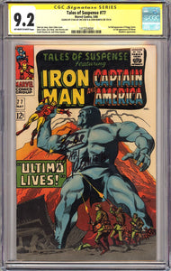 Tales of Suspense #77 CGC 9.2 1st full appearance of Peggy Carter & Ultimo, SIGNED BY STAN LEE & JOHN ROMITA
